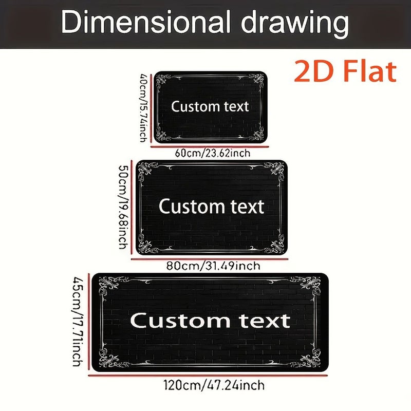 A Custom Text Pattern Non Slip Mat Personalized Brick Pattern Carpet Soft Durable Flannel Entrance Rug For Living Room Bedroom Dorm Corridor Machine Washable 100x150cm Color A - Image 3