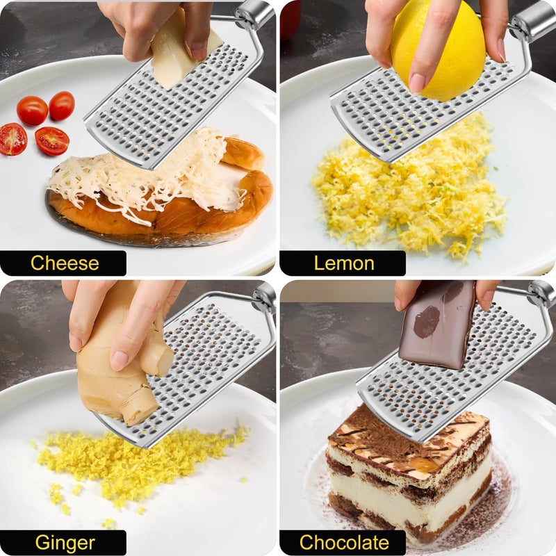 Rasse Lemon Squeezer - Lemon Squeezer Manual Citrus Juicer - Lemon Manual Press Juicers Stainless Steel - Lime Squeezer Lemon Juicer Squeezer with Grater - Image 5