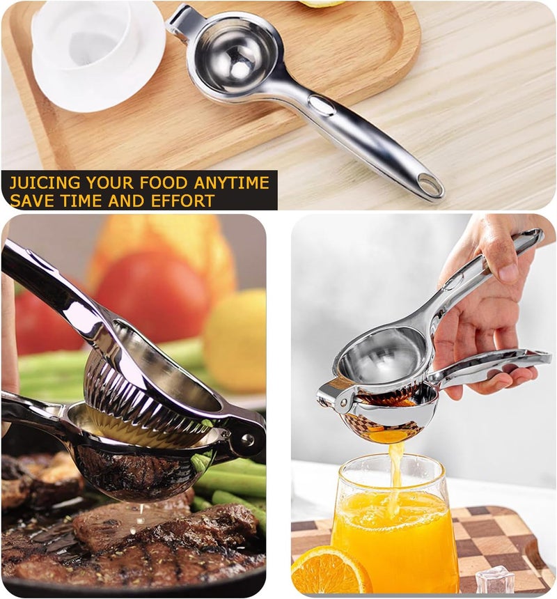 Rasse Lemon Squeezer - Lemon Squeezer Manual Citrus Juicer - Lemon Manual Press Juicers Stainless Steel - Lime Squeezer Lemon Juicer Squeezer with Grater - Image 2