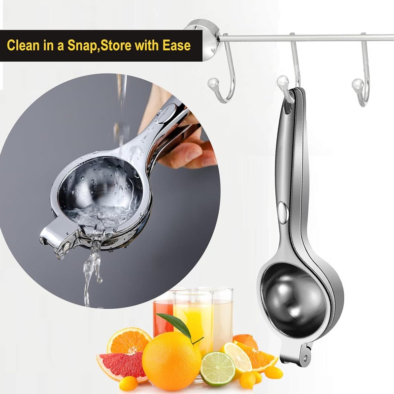 Rasse Lemon Squeezer - Lemon Squeezer Manual Citrus Juicer - Lemon Manual Press Juicers Stainless Steel - Lime Squeezer Lemon Juicer Squeezer with Grater - Image 3