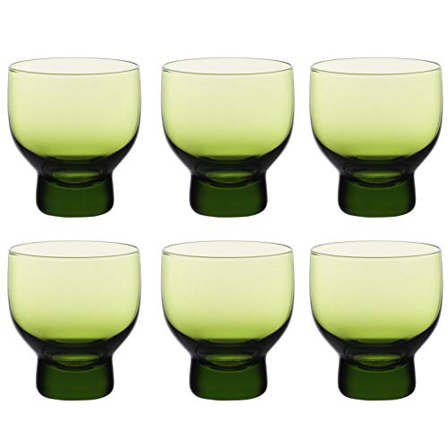 Hinomaru Collection Hinomaru Collection Japanese Cold Sake Glass Cups Ochoko Set of 6 Cold Sake Chilled Server Home or Restaurant Use (3 oz Cup Green)  - Image 1