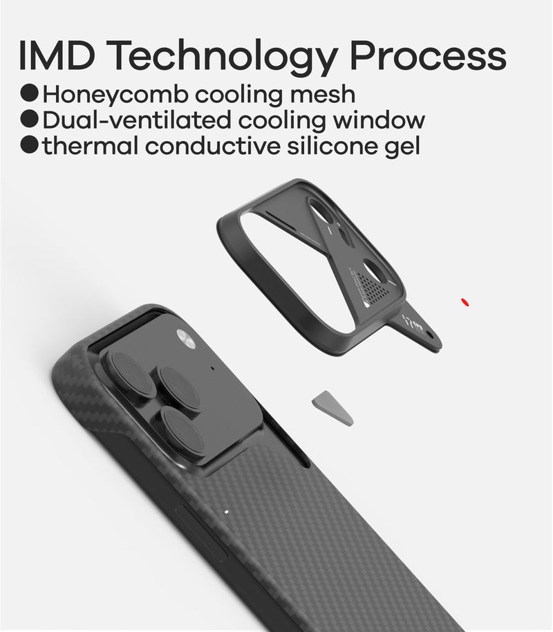 Aulumu A17 Aramid Fiber iPhone 17 Pro Case | 1500D Ultra Slim Woven | CoolHyper Real Cooling | Compatible with MagSafe - Image 4