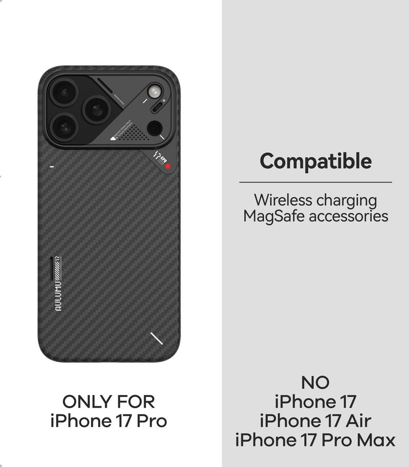 Aulumu A17 Aramid Fiber iPhone 17 Pro Case | 1500D Ultra Slim Woven | CoolHyper Real Cooling | Compatible with MagSafe - Image 2