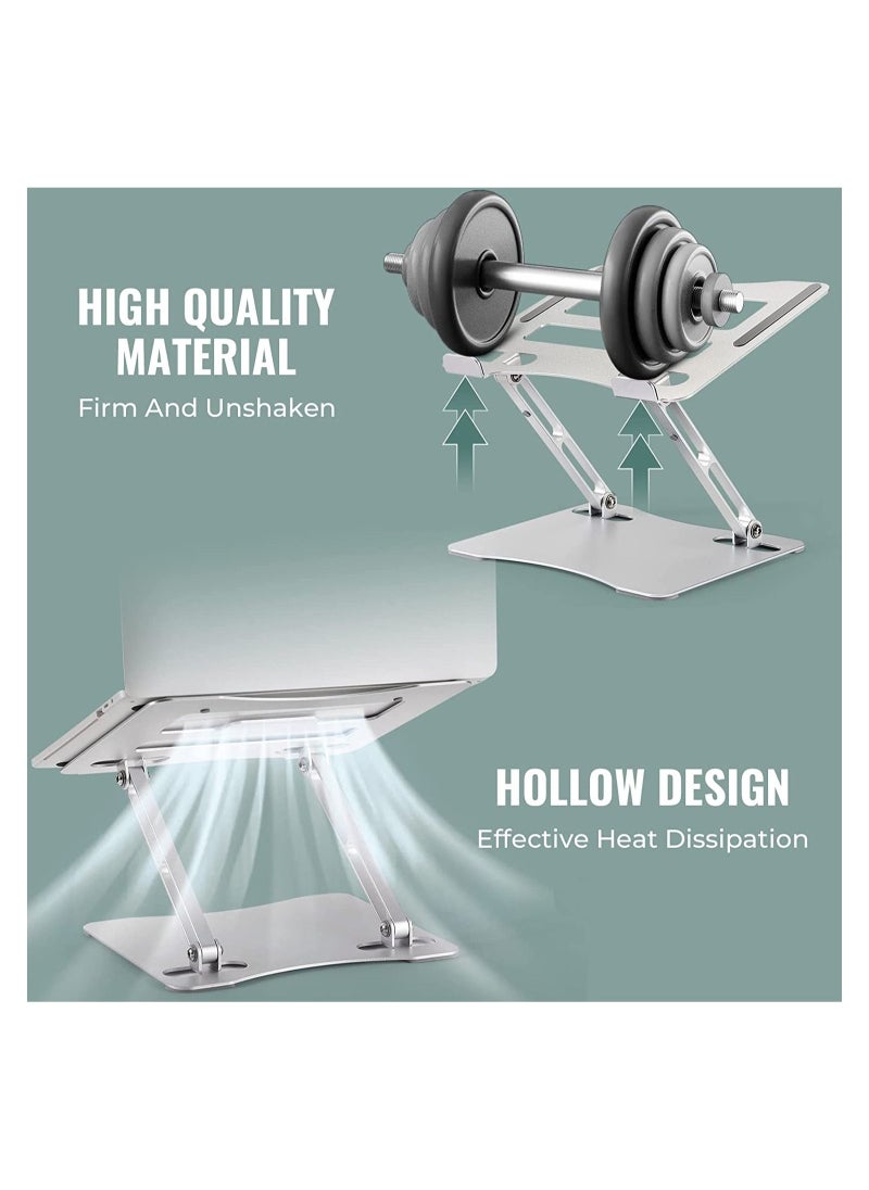 Generic - Laptop Stand，Foldable Height Lift Laptop Stand,Heat Dissipation,Ergonomic Design,Compatible with MacBook Air/Pro Dell HP XPS Lenovo Chromebook Ipad All Laptops 10-17'',Silver,F1-2 - Image 1