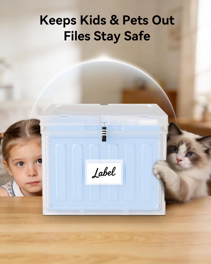 Oterri Plastic File Box with Lid for Letter Size Hanging File Folders, Hanging File Folder Box for Home, Office, School, File Cabinet, Assembly File Organizer, Stackable Storage Bins,Clear - Image 5