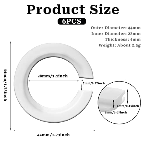 Sliverdew E27 to E14 Lamp Shade Adapter Ring, 6 Pack Screw Lampshade Reducer Washer E27 Lamp Rings, 42mm to 29mm Lampshade Converter Ring Plastic Light Shade Replacement Parts - Image 2
