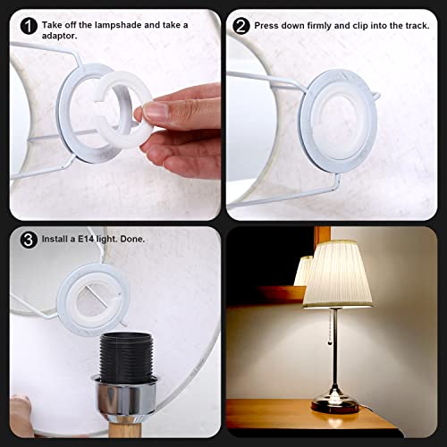 Sliverdew E27 to E14 Lamp Shade Adapter Ring, 6 Pack Screw Lampshade Reducer Washer E27 Lamp Rings, 42mm to 29mm Lampshade Converter Ring Plastic Light Shade Replacement Parts - Image 4
