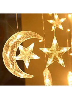 Arabest Extra Large Star Moon Curtain Lights for Ramadan Home Decor, 138 LED Upgraded Fairy Lights with 8 Modes Remote Control, USB Powered for Kids Bedroom, Window, Wedding,  Decorations  - Image 3