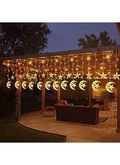 Arabest Extra Large Star Moon Curtain Lights for Ramadan Home Decor, 138 LED Upgraded Fairy Lights with 8 Modes Remote Control, USB Powered for Kids Bedroom, Window, Wedding,  Decorations  - Image 5