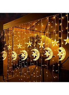 Arabest Extra Large Star Moon Curtain Lights for Ramadan Home Decor, 138 LED Upgraded Fairy Lights with 8 Modes Remote Control, USB Powered for Kids Bedroom, Window, Wedding,  Decorations  - Image 4
