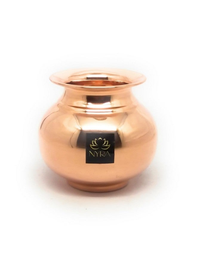 NYRA نيارا® وعاء نحاسي نقي تامبا لوتا/كالاش لتخزين المياه الثقيلة/غرض البوجا/غرض الشرب/وعاء نحاسي/أساسيات البوجا/تصميم حديث - تشطيب لامع دائري ومنحني (كبير - 700 مل) - Image 1