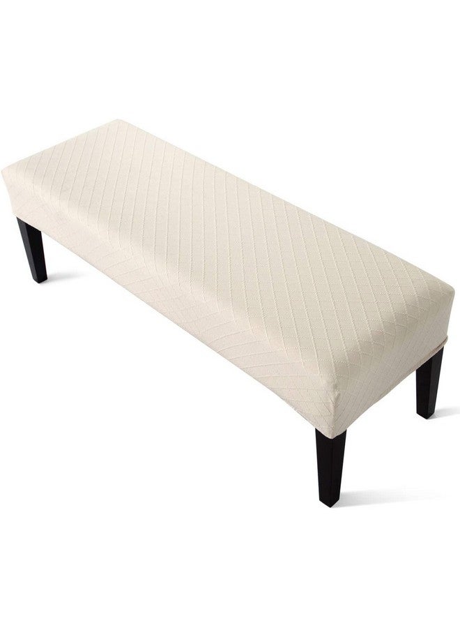 Street27 Polyester Bench High Stretch Slipcover Dining Room Bench Seat Cushion Cover Beige - Image 1