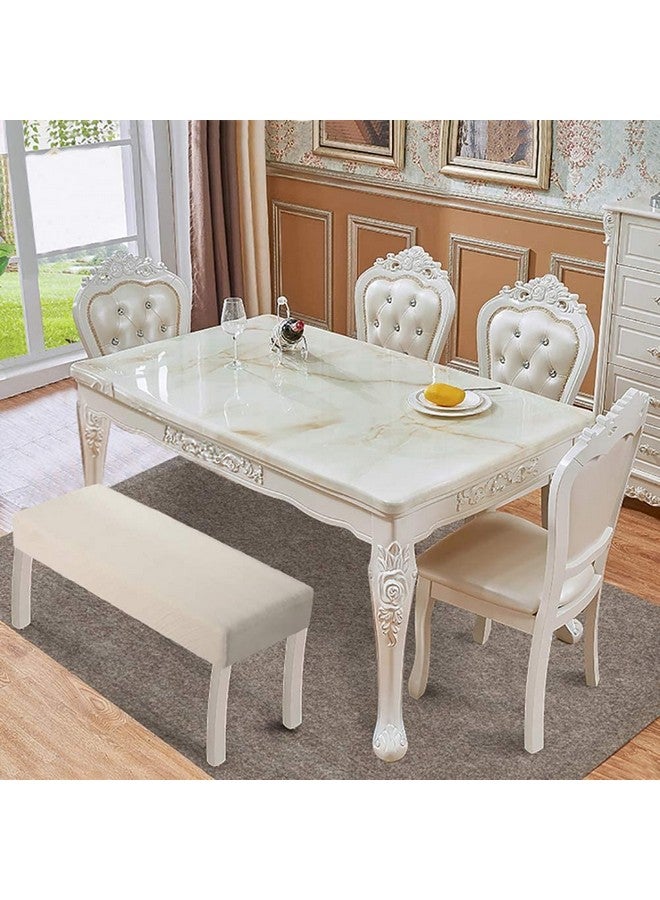Street27 Polyester Bench High Stretch Slipcover Dining Room Bench Seat Cushion Cover Beige - Image 2