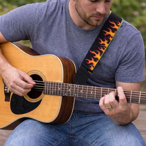 MOCKING BIRD Fire Series Padded Acoustic Guitar Bag with Wall Mount Hanger, Adjustable Strap & 5 Picks - Waterproof Guitar Cover Gig Bag for 38, 39, 40, 41 Inch Acoustic, Electric & Bass Guitars - Image 3
