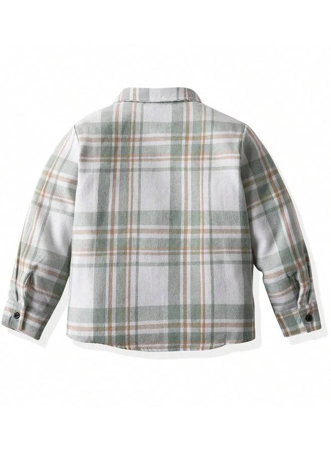 Take Two Take Two Boys Grey Checked Button Front Shirt