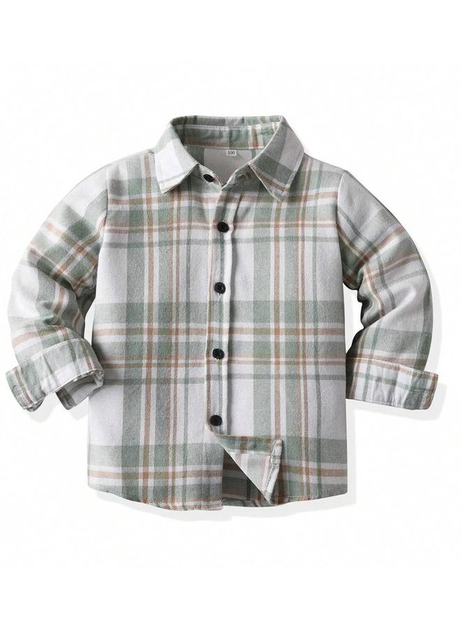 تايك تو قميص بطبعة مربعات وتفاصيل أزرار - Image 1