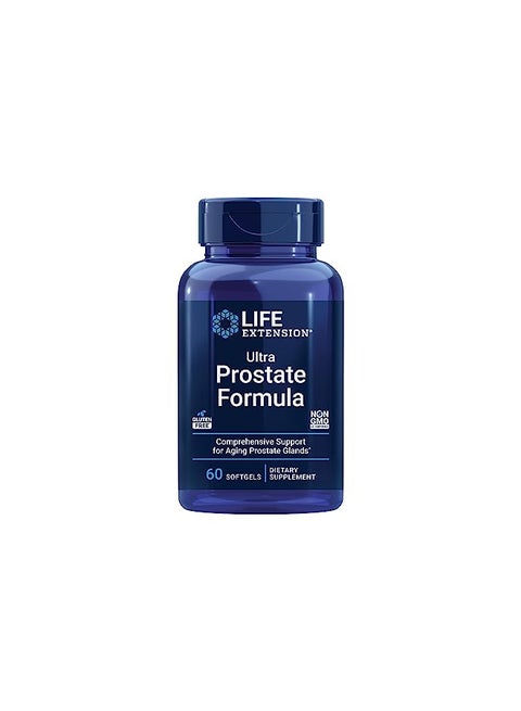 Life Extension Ultra Prostate Formula, saw palmetto for men, pygeum, stinging nettle root, lycopene, 11 nutrients for prostate function, non-GMO, gluten-free, 60 softgels