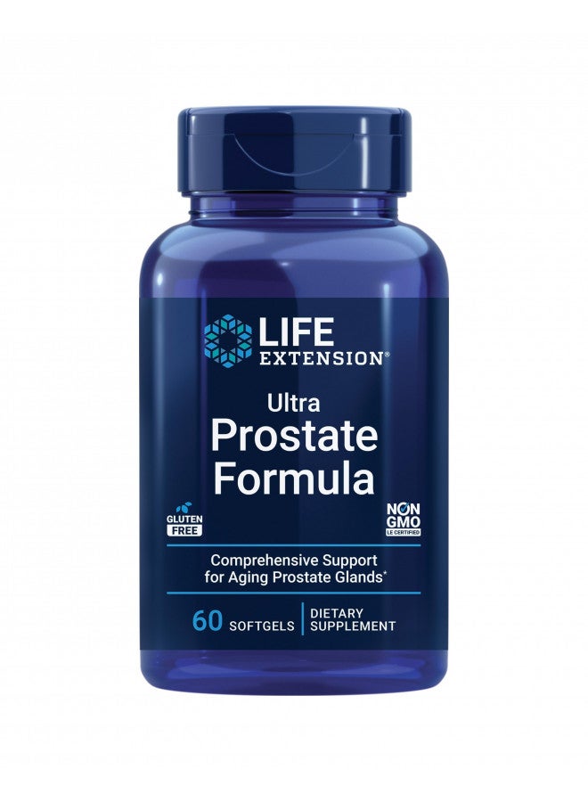 Life Extension Ultra Prostate Formula, saw palmetto for men, pygeum, stinging nettle root, lycopene, 11 nutrients for prostate function, non-GMO, gluten-free, 60 softgels