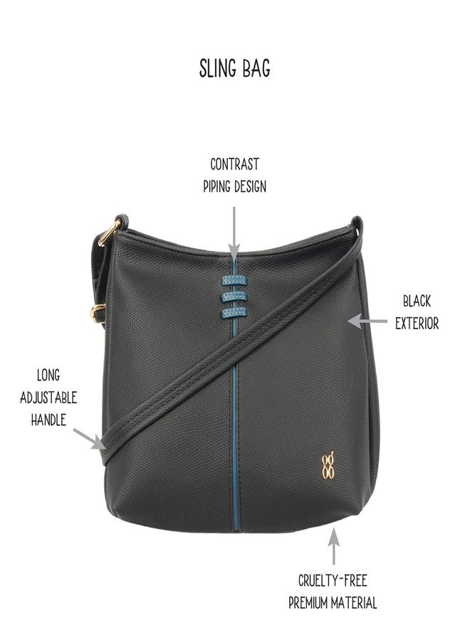 Baggit Womens Lxe Pepsi Hobo Bag- Black - Image 2