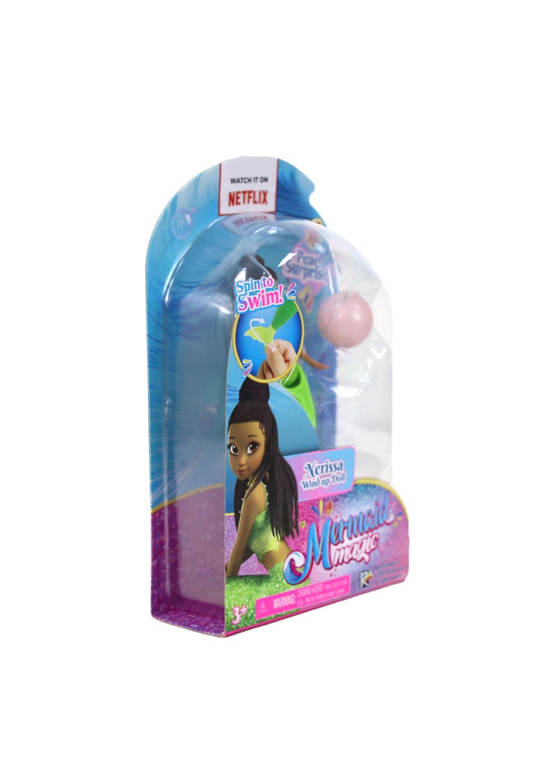 Mermaid Magic Wind-Up Swim Action Nerissa Mermaid Doll 5-Inches | Spin My Tail and Watch me Swim | Collectible Doll | Water Toy | Action Doll | Gift for Kids and Collectors - Image 2