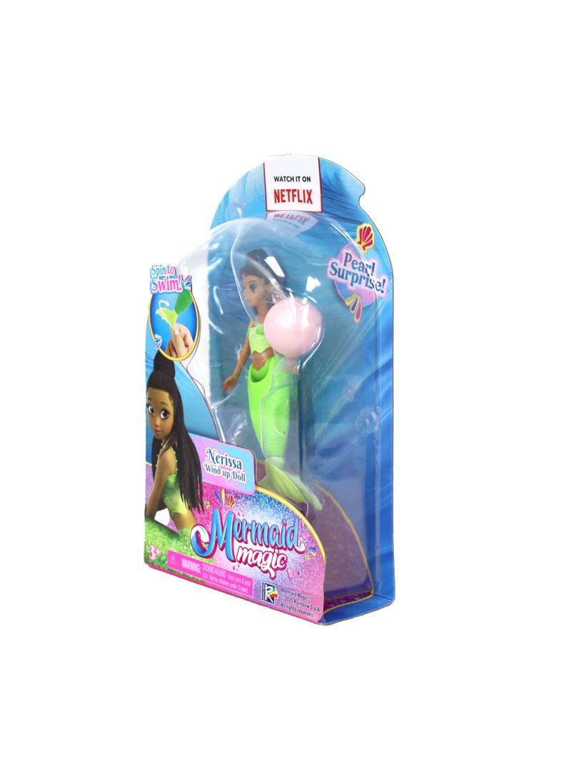 Mermaid Magic Wind-Up Swim Action Nerissa Mermaid Doll 5-Inches | Spin My Tail and Watch me Swim | Collectible Doll | Water Toy | Action Doll | Gift for Kids and Collectors - Image 3