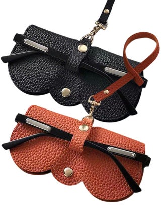 قطعتان من حقيبة النظارات الشمسية المصنوعة من الجلد الناعم، حافظة واقية للنظارات، حقيبة نظارات شمسية محمولة مضادة للخدش، حقيبة تخزين مضادة للتوتر مع حبل للنساء أو الرجال أثناء السفر إلى المنزل (أسود + بني) - pzsku/Z6A19C99E7029846389E3Z/45/1752462741/c33c2cbf-0381-4131-8d3f-e63ee894e63a