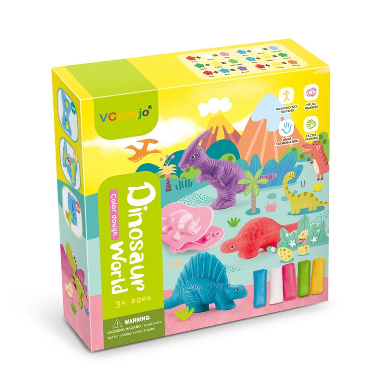 VConejo Color Dough Toys Dough Accessories Set Creations Tools for Kid 2-4-8 Years (Dinosaurs World) - Image 5