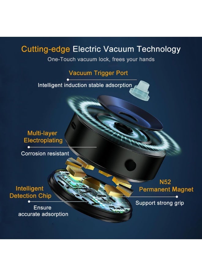 Electric Vacuum Magnetic Suction Phone Mount, Hands-Free Shower Phone Holder, Magnetic Cell Phone Holder for Car/Gym/Mirror/Smooth Surface, Compatible with Magsafe iPhone & Android - Image 2