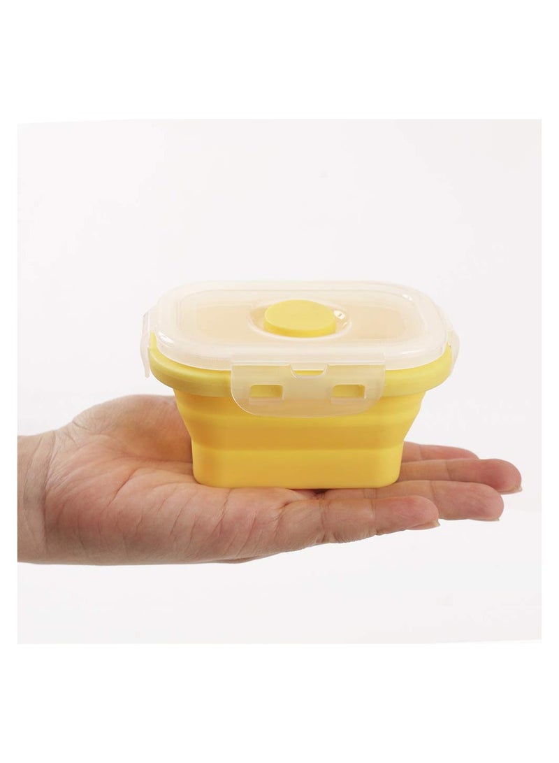 Zikra Food Storage Container Collapsible Silicone Food Storage Container Portion Control Container with Clipon Lid Airtight SnapTop Lids Space Saving MicrowaveFridgeDishwasher Safe (4PCS) - Image 5
