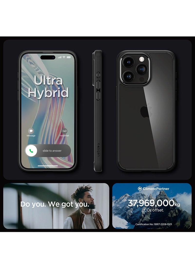 Spigen - Ultra Hybrid for iPhone 15 PRO Case Cover - Matte Black - Image 1