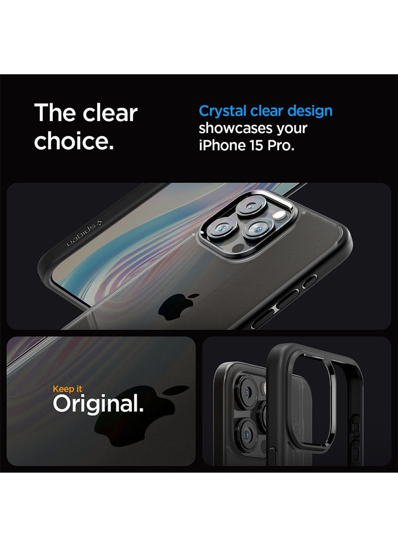 Spigen - Ultra Hybrid for iPhone 15 PRO Case Cover - Matte Black - Image 1