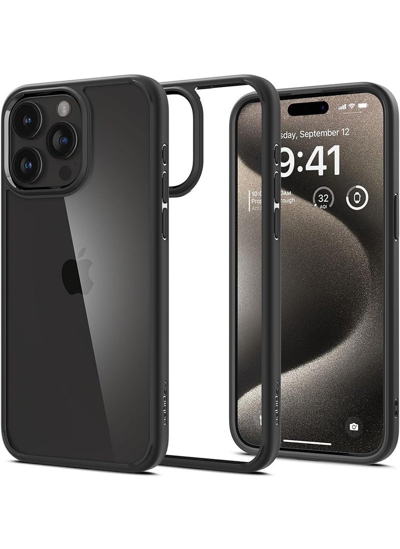 Spigen - Ultra Hybrid for iPhone 15 PRO Case Cover - Matte Black - Image 1