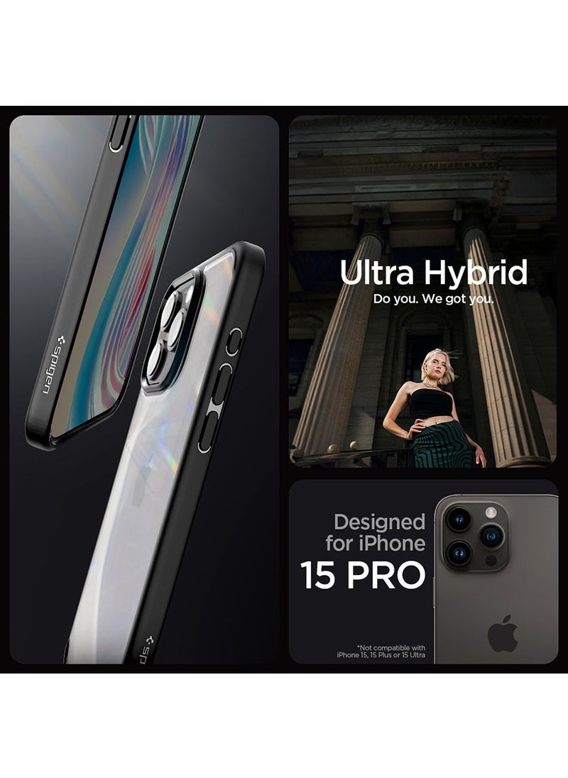 Spigen - Ultra Hybrid for iPhone 15 PRO Case Cover - Matte Black - Image 1