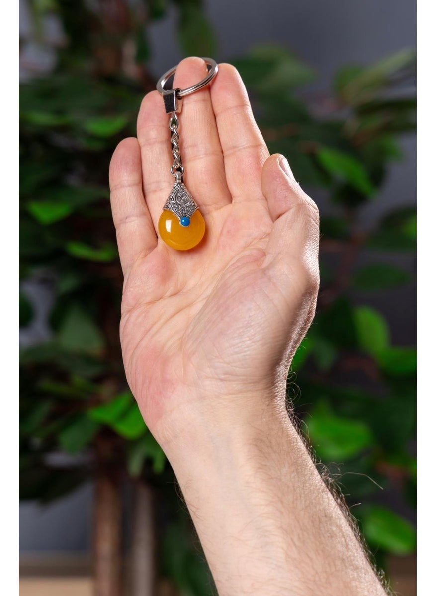 Rosary Round Orange Color Keychain