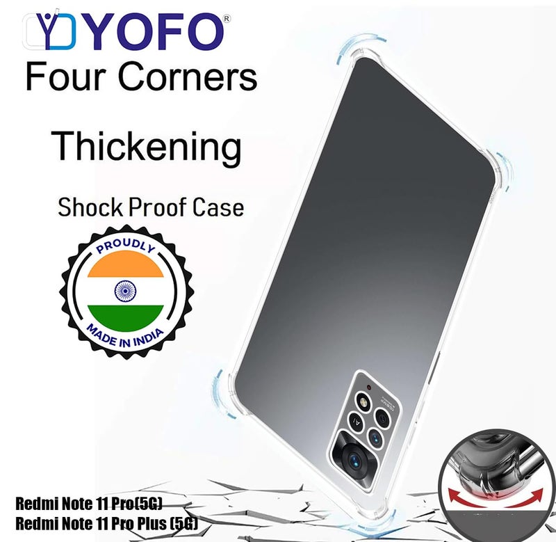 YOFO Back Cover for Redmi Note 11 Pro/Redmi Note 11 Pro+(5G) Transparent Soft TPU Case with Shockproof Corners - Image 3