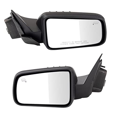 TRQ Power Heated Side Mirror Set Driver Passenger Textured Black Compatible with 20082011 Ford Focus FO1320331 FO1321331