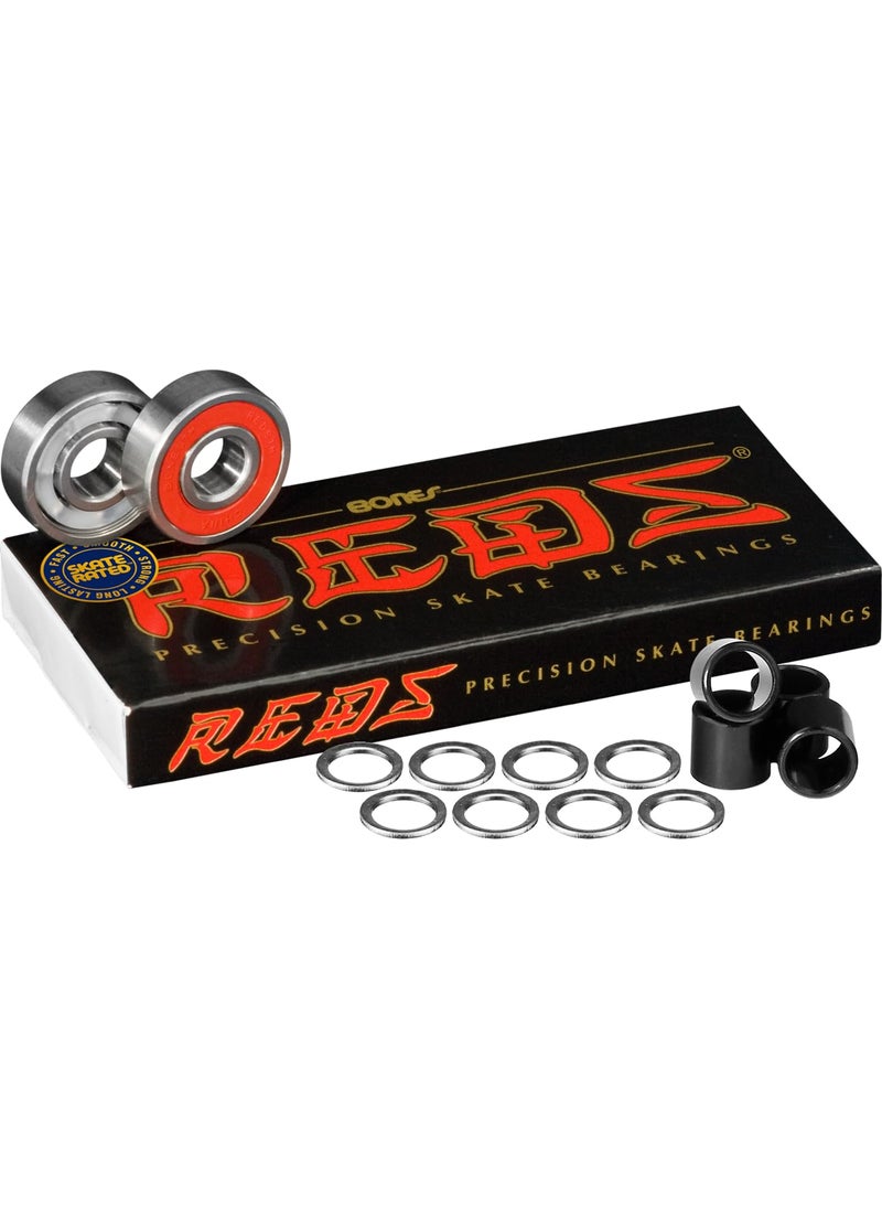 Bones Bones Reds Bearings 8 pk w/Spacers & Washers Bundle 