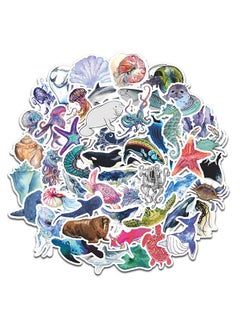 Generic 50-Piece Marine Organism Cartoon Vinyl Aesthetic Sticker Laptop Stickers for Skateboard Guitar Travel Case Graffiti Sticker Door Luggage Car Bike Bicycle for Kids Teens Girls Adults  - Image 1