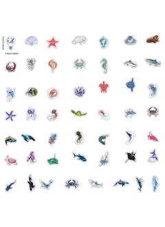 Generic 50-Piece Marine Organism Cartoon Vinyl Aesthetic Sticker Laptop Stickers for Skateboard Guitar Travel Case Graffiti Sticker Door Luggage Car Bike Bicycle for Kids Teens Girls Adults  - Image 2