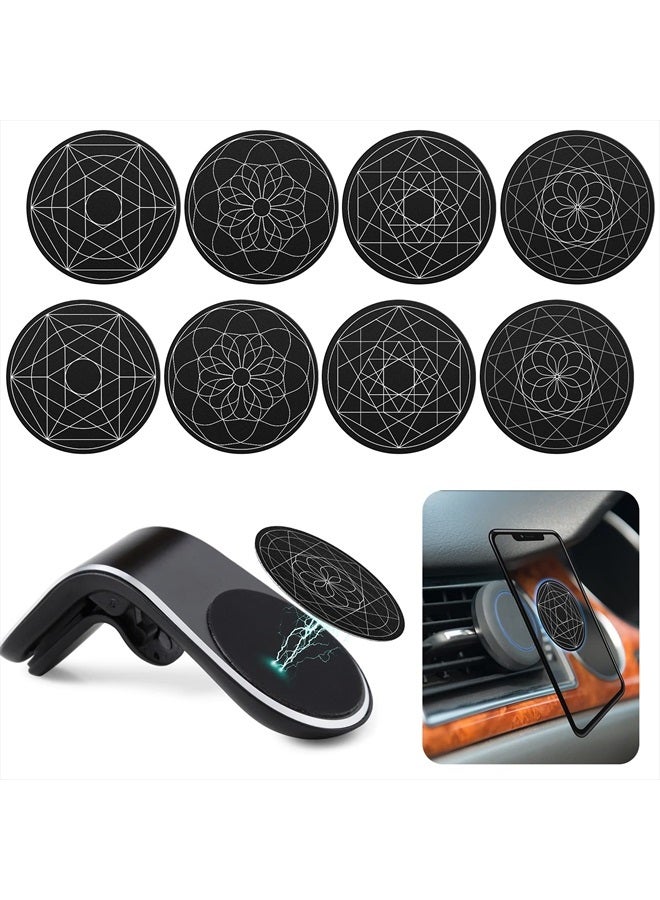 Weewooday 8 Pcs Phone Magnet Car Metal Plate Mount Metal Plate for Cell Holder Magnetic Car Mount Compatible with Magnetic Car Mounts Replacement Sticker(Simple Style) - Image 1