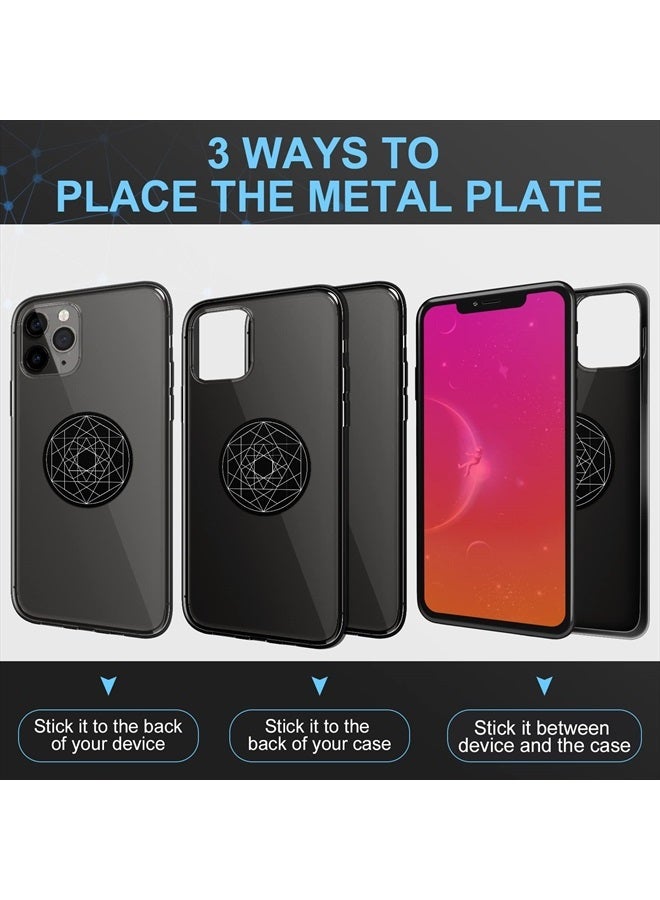 Weewooday 8 Pcs Phone Magnet Car Metal Plate Mount Metal Plate for Cell Holder Magnetic Car Mount Compatible with Magnetic Car Mounts Replacement Sticker(Simple Style) - Image 3