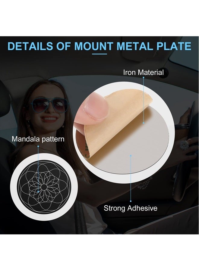 Weewooday 8 Pcs Phone Magnet Car Metal Plate Mount Metal Plate for Cell Holder Magnetic Car Mount Compatible with Magnetic Car Mounts Replacement Sticker(Simple Style) - Image 5