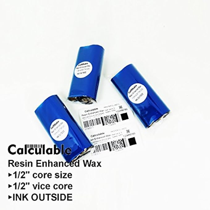 3COUNT 4.33" X 243' (110MMX74M) RESIN ENHANCED WAX 1/2" CORE THERMAL TRANSFER WAX RIBBON FOR LABEL, TAG & BARCODE PRINTING FOR ZEBRA,TEC,DATAMAX,INTERMEC,AVERY,CITIZEN,SATO,TSC,GODEX,ARGOX - Image 3