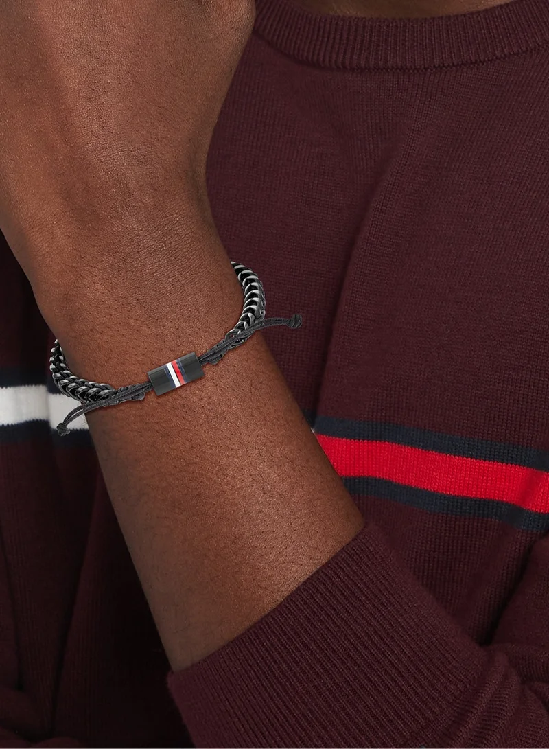تومي هيلفيغر Tommy Hilfiger Men's Black Rope bracelets - 2790513