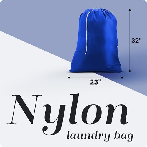 Handy Laundry Nylon Laundry Bag - Locking Drawstring Closure and Machine Washable. These Bags will Fit a Laundry Basket or Hamper and Strong Enough to Carry up to Three Loads of Clothes. (Royal Blue) - Image 2