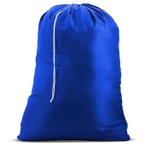 Handy Laundry Nylon Laundry Bag - Locking Drawstring Closure and Machine Washable. These Bags will Fit a Laundry Basket or Hamper and Strong Enough to Carry up to Three Loads of Clothes. (Royal Blue) - Image 1