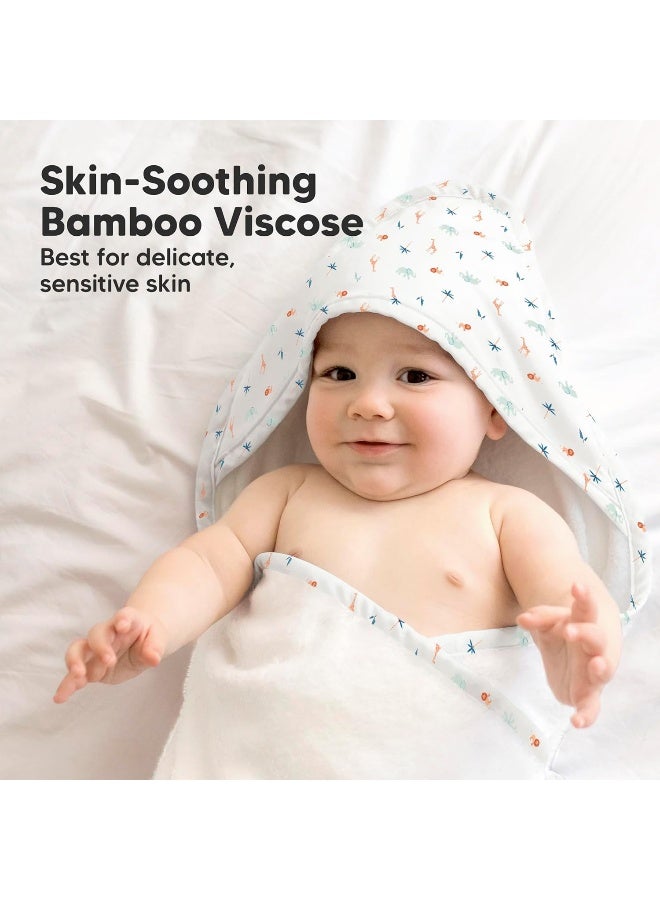 KeaBabies Hooded Baby Towel for Newborn - Viscose Derived from Bamboo Large Baby Bath Towels with Hood for Boys, Girls, Toddler, Extra Absorbent & Soft Newborn Bath Essentials (Wildscape) - Image 3