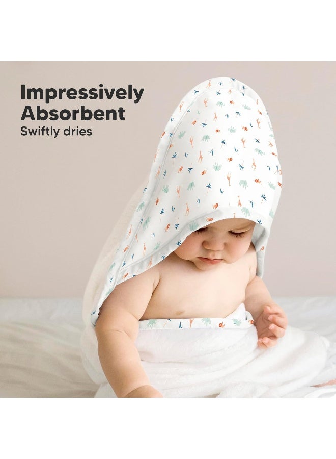 KeaBabies Hooded Baby Towel for Newborn - Viscose Derived from Bamboo Large Baby Bath Towels with Hood for Boys, Girls, Toddler, Extra Absorbent & Soft Newborn Bath Essentials (Wildscape) - Image 5