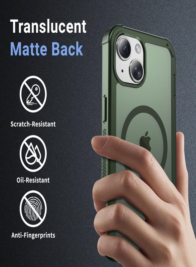jaroco Magnetic for iPhone 13 Case, [Compatible with MagSafe][Military Grade Drop Protection][Heavy Duty Protection][Non-Slip][Shockproof] 2-Layer Durable Bumper Phone Case 6.1''-Army Green - Image 5