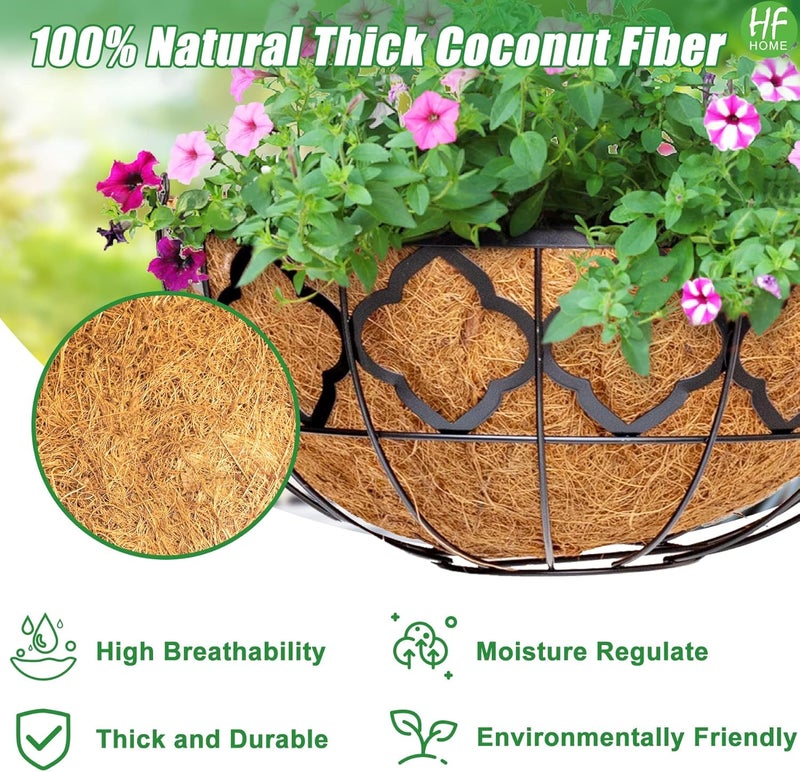 HFHOME 2PCS 16" Round Coco Liner Coco Replacement Liner Basket Window Box - Image 5